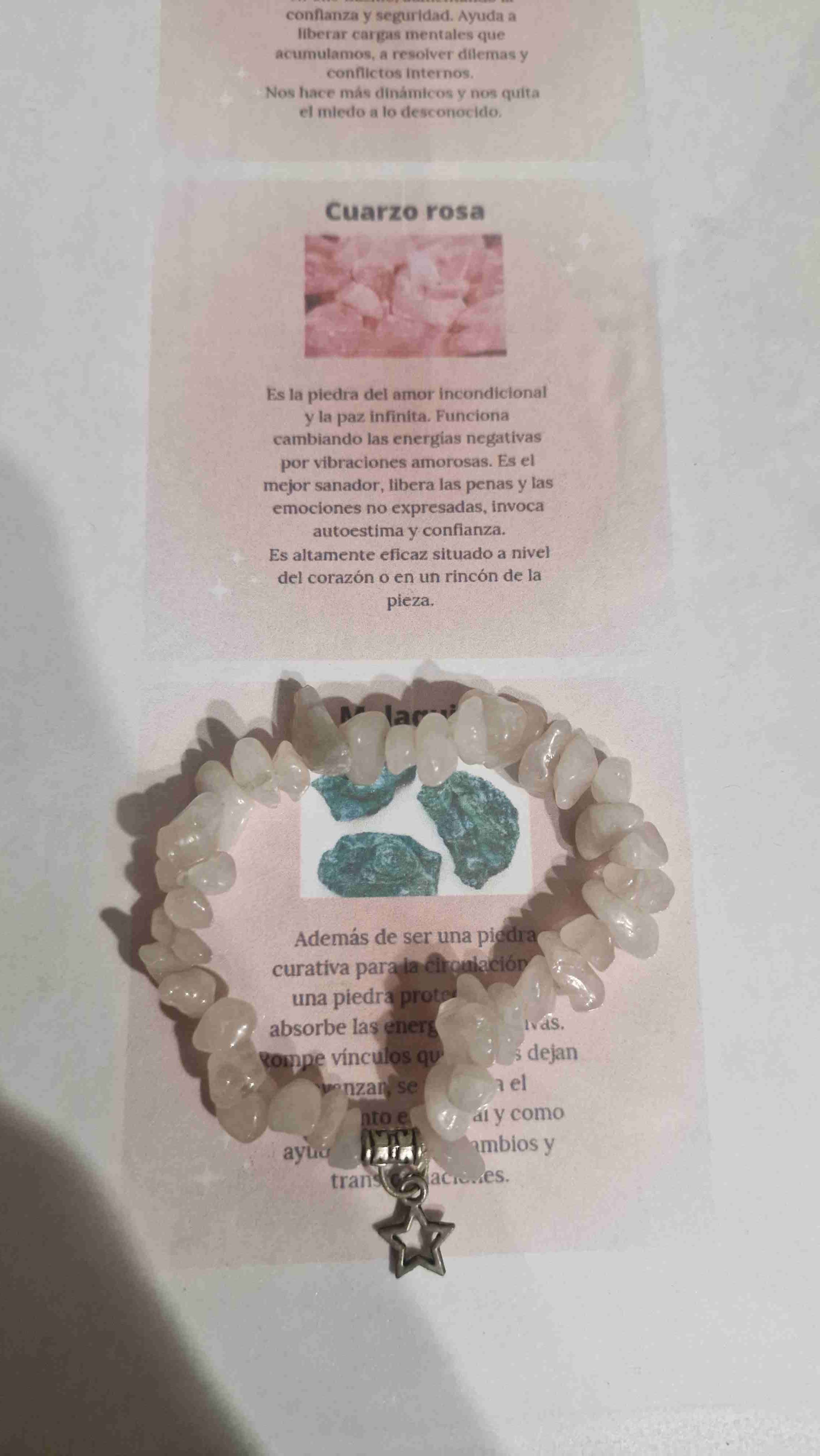 Pulsera de cuarzo rosa